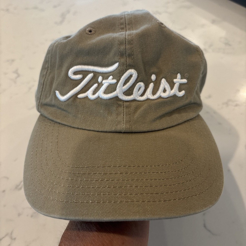 Titleist Golf Adjustable Hat National Gypsum Tan Khaki Country Club Preppy